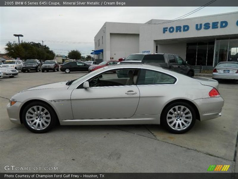Mineral Silver Metallic / Cream Beige 2005 BMW 6 Series 645i Coupe