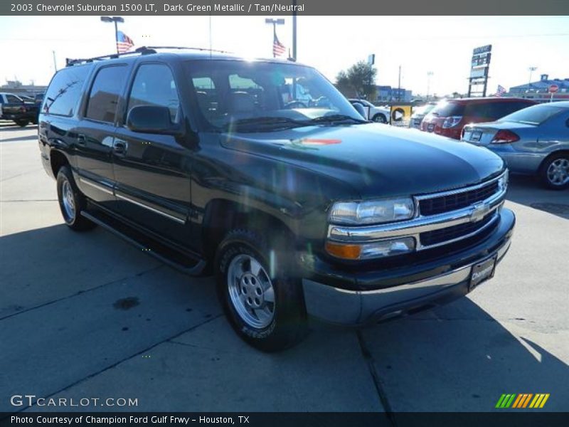 Dark Green Metallic / Tan/Neutral 2003 Chevrolet Suburban 1500 LT