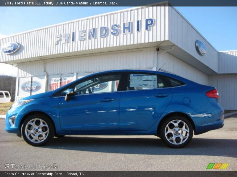 Blue Candy Metallic / Charcoal Black 2012 Ford Fiesta SEL Sedan