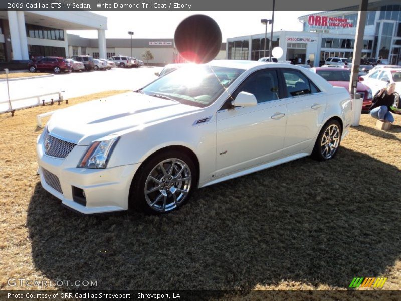White Diamond Tri-Coat / Ebony 2009 Cadillac CTS -V Sedan