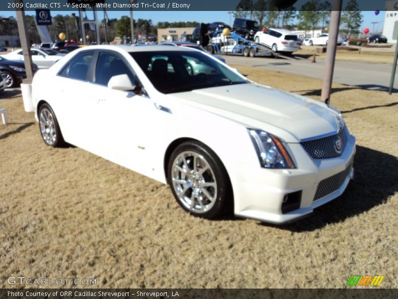 White Diamond Tri-Coat / Ebony 2009 Cadillac CTS -V Sedan