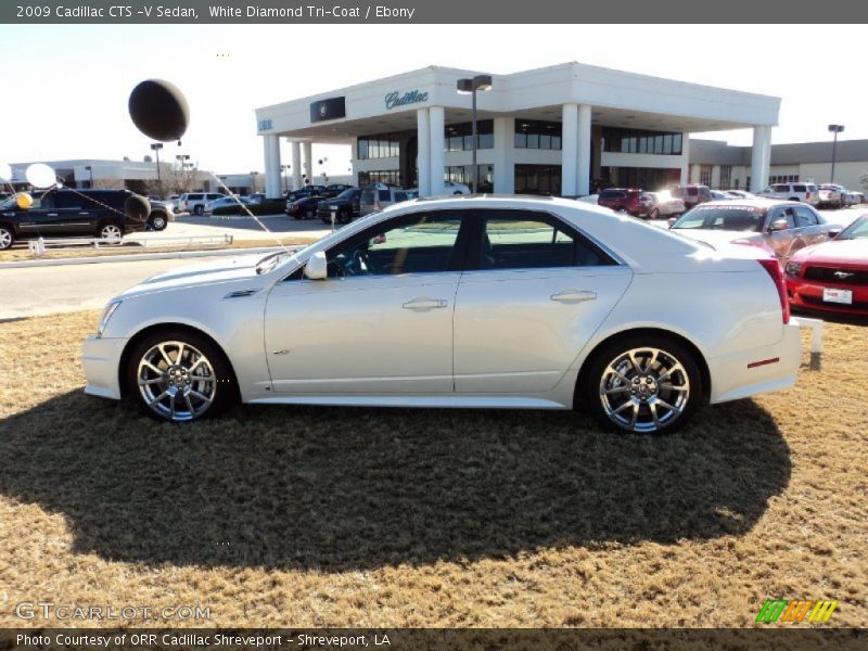 White Diamond Tri-Coat / Ebony 2009 Cadillac CTS -V Sedan