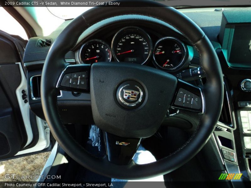 White Diamond Tri-Coat / Ebony 2009 Cadillac CTS -V Sedan