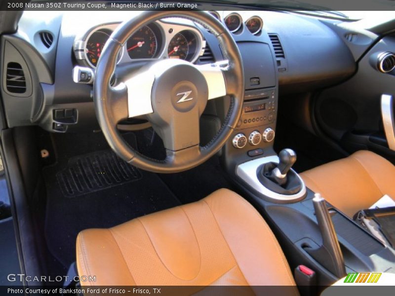 Magnetic Black / Burnt Orange 2008 Nissan 350Z Touring Coupe