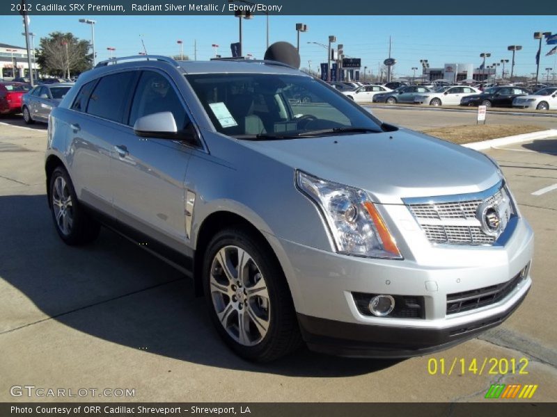 Radiant Silver Metallic / Ebony/Ebony 2012 Cadillac SRX Premium