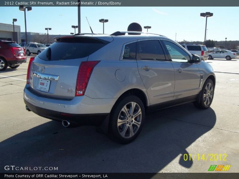 Radiant Silver Metallic / Ebony/Ebony 2012 Cadillac SRX Premium