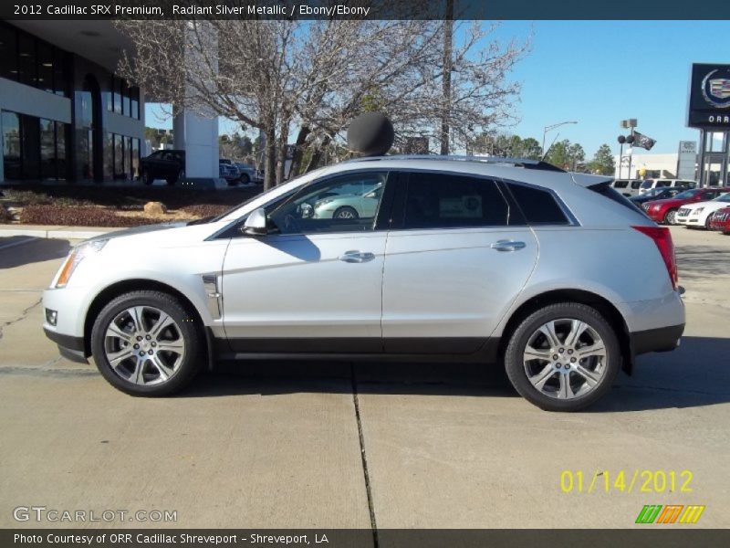 Radiant Silver Metallic / Ebony/Ebony 2012 Cadillac SRX Premium
