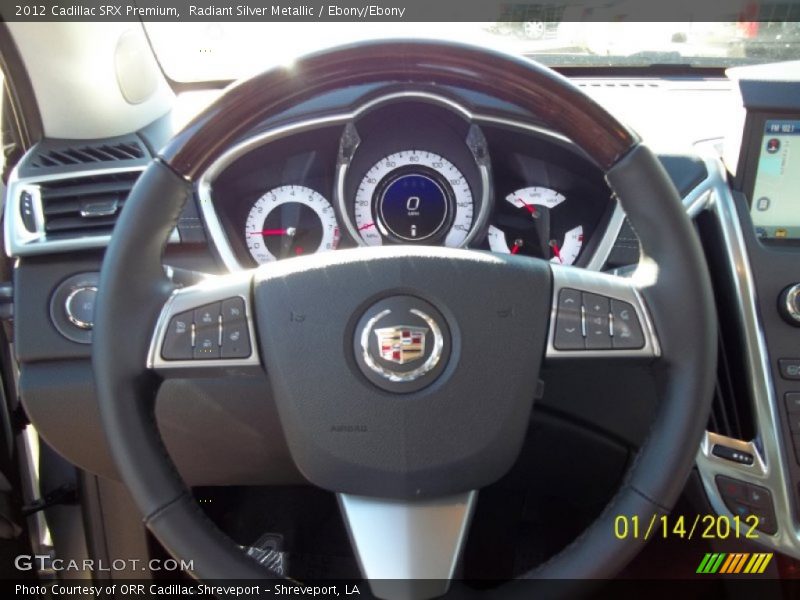 Radiant Silver Metallic / Ebony/Ebony 2012 Cadillac SRX Premium
