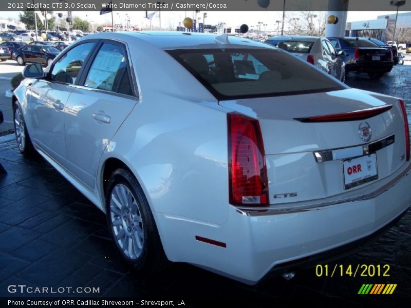 White Diamond Tricoat / Cashmere/Cocoa 2012 Cadillac CTS 3.0 Sedan