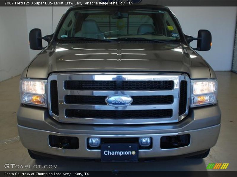 Arizona Beige Metallic / Tan 2007 Ford F250 Super Duty Lariat Crew Cab