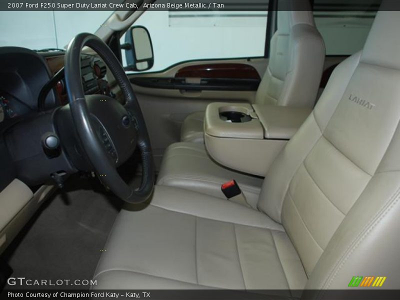 Arizona Beige Metallic / Tan 2007 Ford F250 Super Duty Lariat Crew Cab