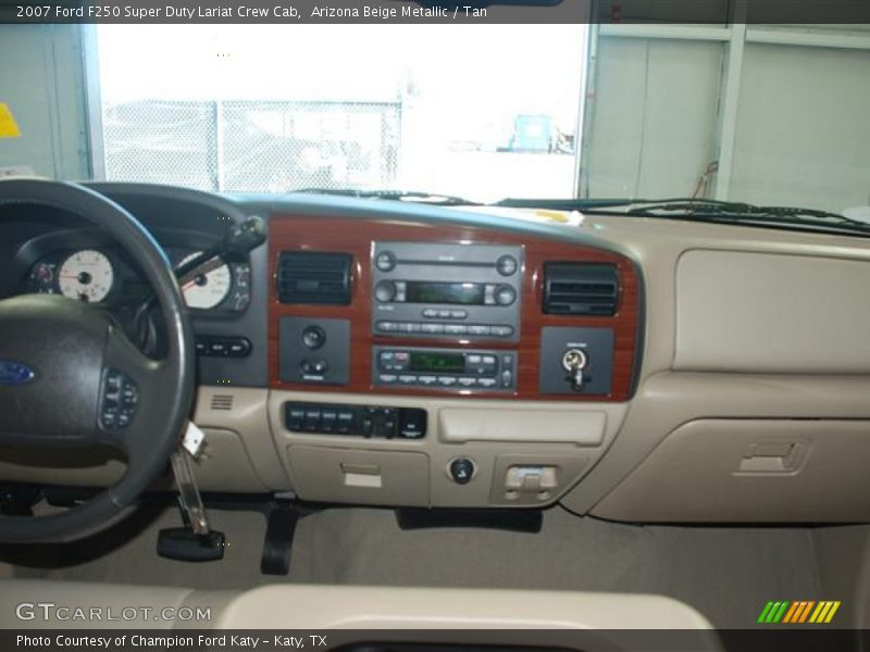 Arizona Beige Metallic / Tan 2007 Ford F250 Super Duty Lariat Crew Cab
