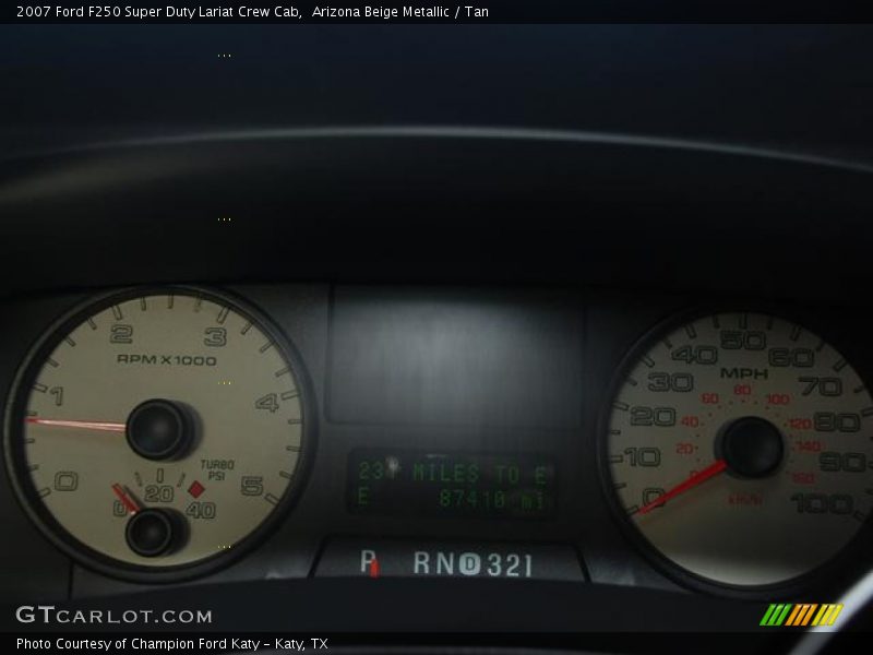 Arizona Beige Metallic / Tan 2007 Ford F250 Super Duty Lariat Crew Cab