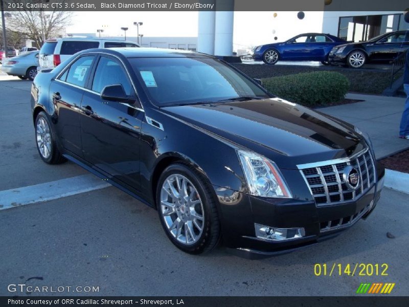 Black Diamond Tricoat / Ebony/Ebony 2012 Cadillac CTS 3.6 Sedan