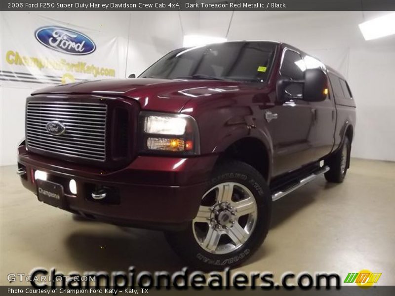 Dark Toreador Red Metallic / Black 2006 Ford F250 Super Duty Harley Davidson Crew Cab 4x4