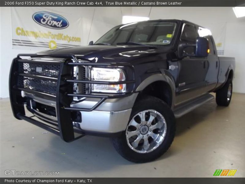 True Blue Metallic / Castano Brown Leather 2006 Ford F350 Super Duty King Ranch Crew Cab 4x4