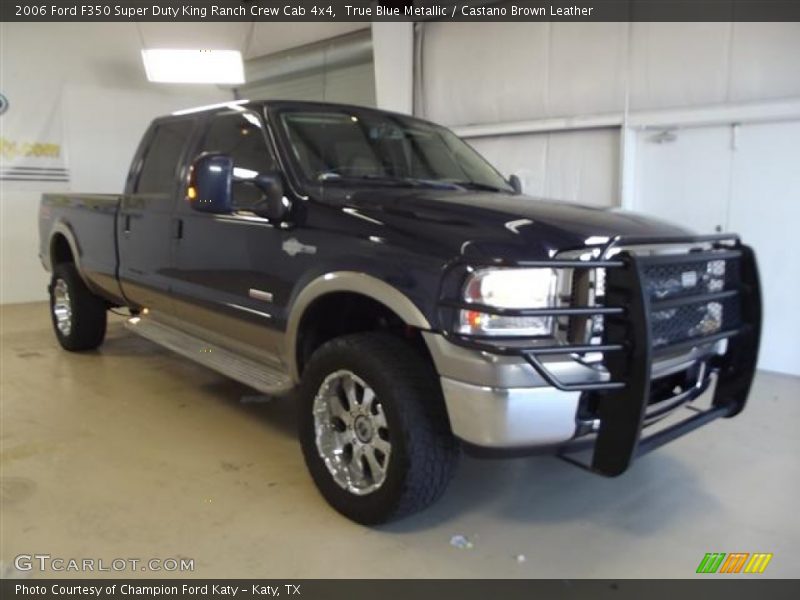 True Blue Metallic / Castano Brown Leather 2006 Ford F350 Super Duty King Ranch Crew Cab 4x4