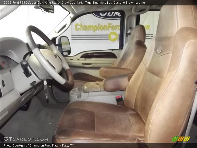 True Blue Metallic / Castano Brown Leather 2006 Ford F350 Super Duty King Ranch Crew Cab 4x4