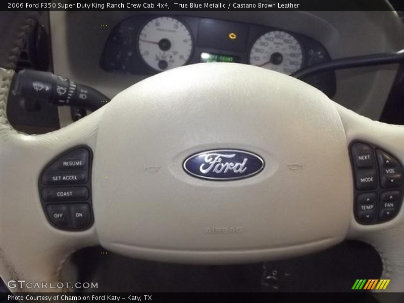 True Blue Metallic / Castano Brown Leather 2006 Ford F350 Super Duty King Ranch Crew Cab 4x4