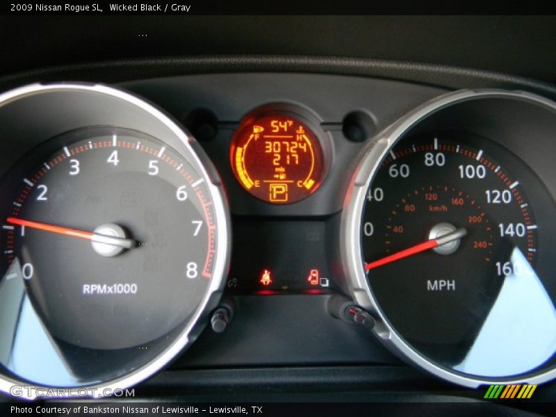 Wicked Black / Gray 2009 Nissan Rogue SL