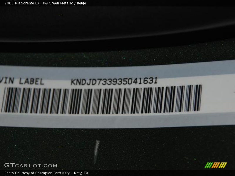 Ivy Green Metallic / Beige 2003 Kia Sorento EX
