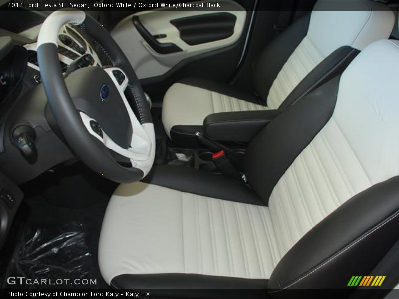 2012 Fiesta SEL Sedan Oxford White/Charcoal Black Interior