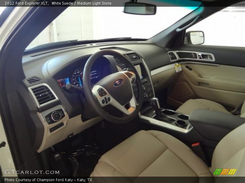White Suede / Medium Light Stone 2012 Ford Explorer XLT