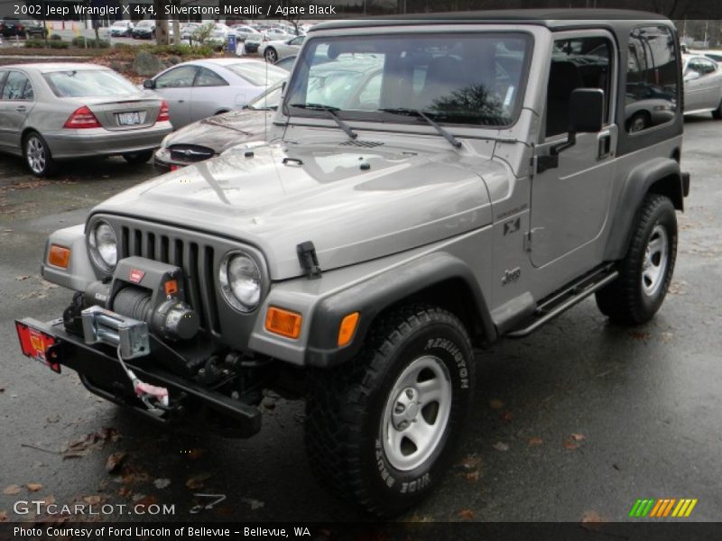 Silverstone Metallic / Agate Black 2002 Jeep Wrangler X 4x4