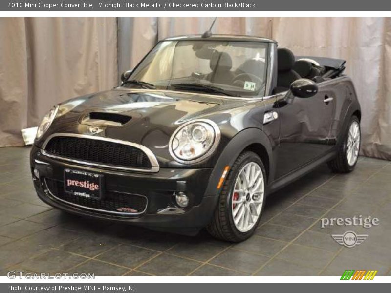 Midnight Black Metallic / Checkered Carbon Black/Black 2010 Mini Cooper Convertible
