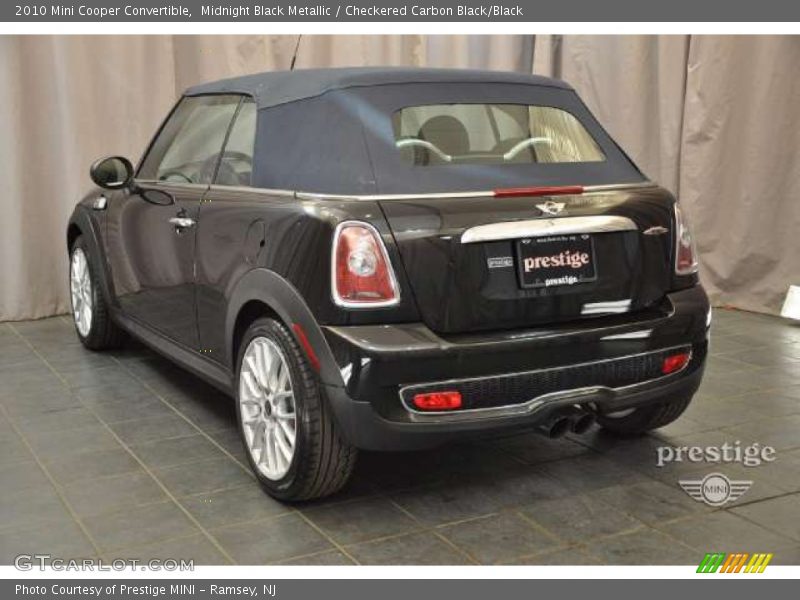 Midnight Black Metallic / Checkered Carbon Black/Black 2010 Mini Cooper Convertible