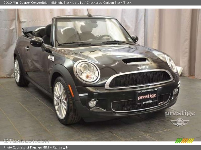 Midnight Black Metallic / Checkered Carbon Black/Black 2010 Mini Cooper Convertible