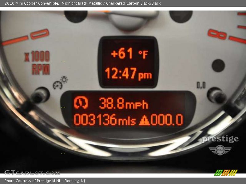 Midnight Black Metallic / Checkered Carbon Black/Black 2010 Mini Cooper Convertible