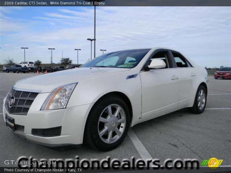 White Diamond Tri-Coat / Ebony 2009 Cadillac CTS Sedan