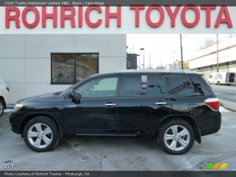 Black / Sand Beige 2008 Toyota Highlander Limited 4WD