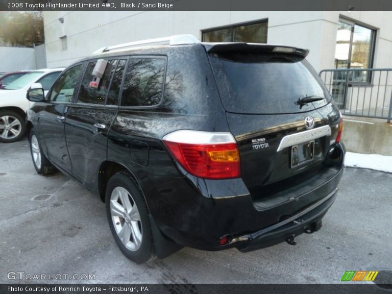Black / Sand Beige 2008 Toyota Highlander Limited 4WD