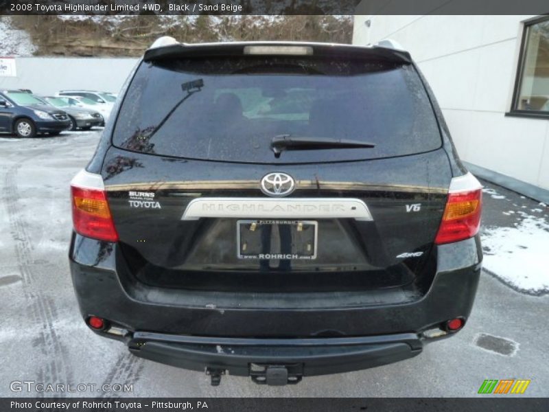 Black / Sand Beige 2008 Toyota Highlander Limited 4WD