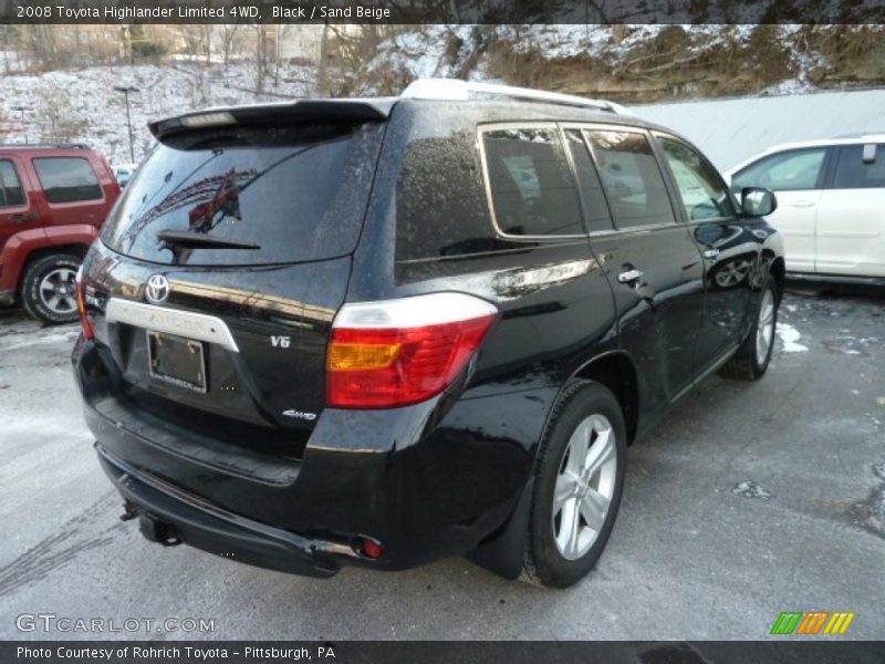 Black / Sand Beige 2008 Toyota Highlander Limited 4WD