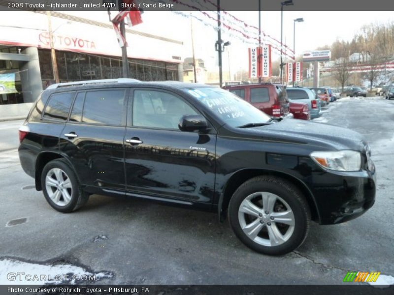Black / Sand Beige 2008 Toyota Highlander Limited 4WD