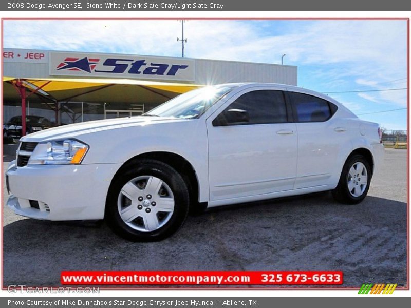 Stone White / Dark Slate Gray/Light Slate Gray 2008 Dodge Avenger SE