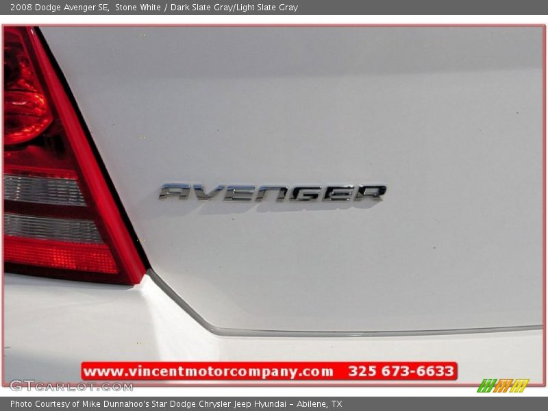 Stone White / Dark Slate Gray/Light Slate Gray 2008 Dodge Avenger SE
