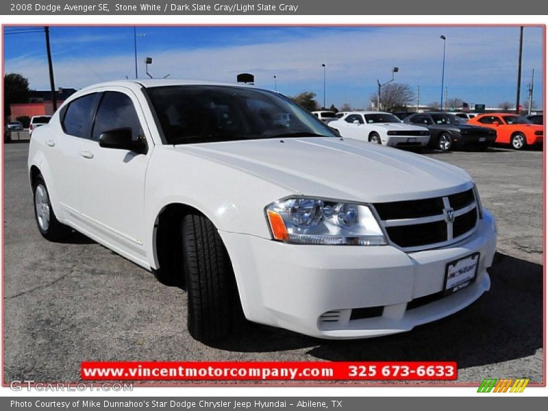 Stone White / Dark Slate Gray/Light Slate Gray 2008 Dodge Avenger SE