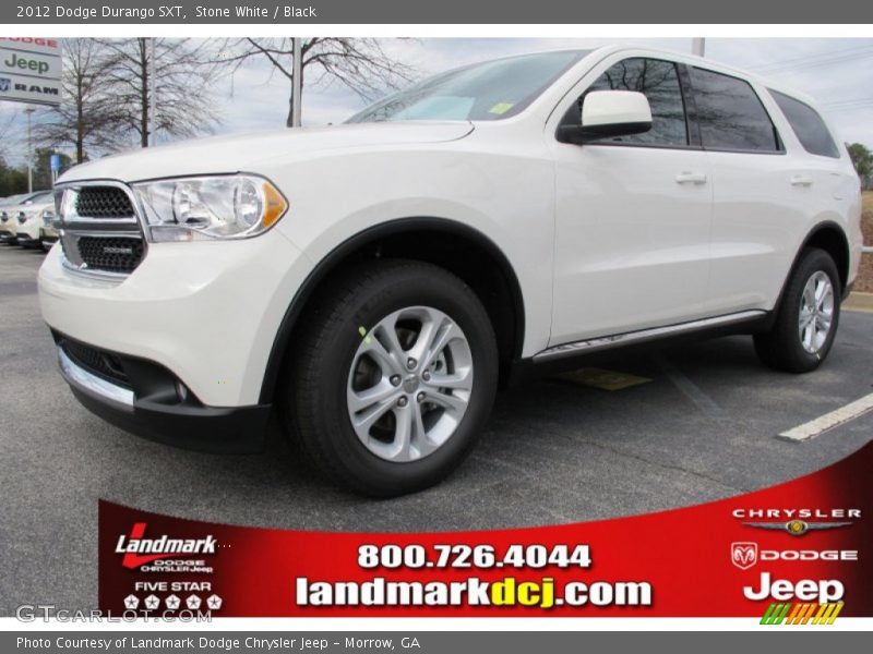 Stone White / Black 2012 Dodge Durango SXT