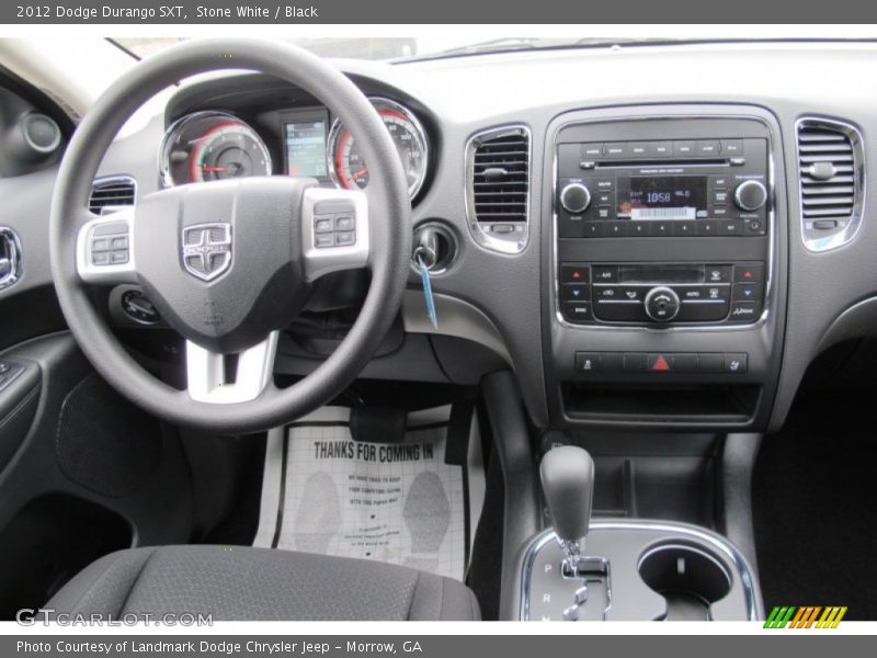 Stone White / Black 2012 Dodge Durango SXT
