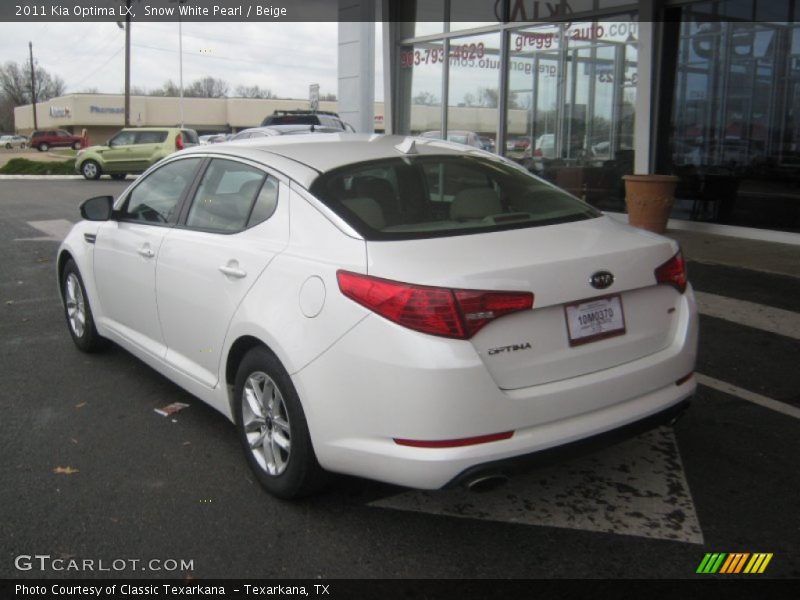 Snow White Pearl / Beige 2011 Kia Optima LX