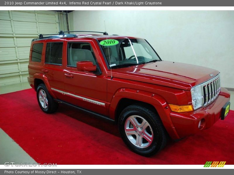 Inferno Red Crystal Pearl / Dark Khaki/Light Graystone 2010 Jeep Commander Limited 4x4