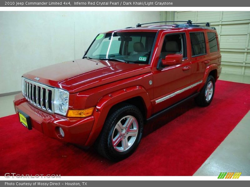 Inferno Red Crystal Pearl / Dark Khaki/Light Graystone 2010 Jeep Commander Limited 4x4