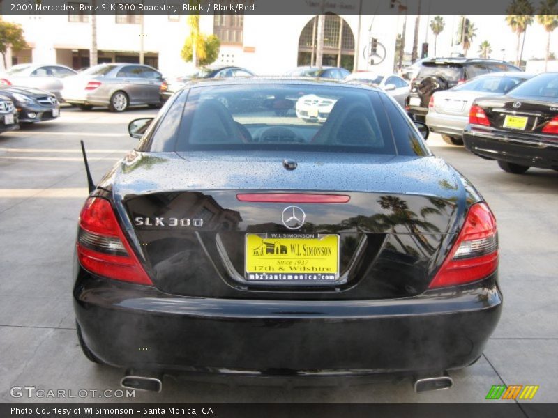 Black / Black/Red 2009 Mercedes-Benz SLK 300 Roadster