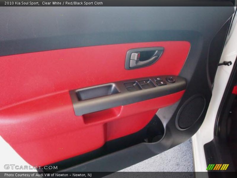 Clear White / Red/Black Sport Cloth 2010 Kia Soul Sport