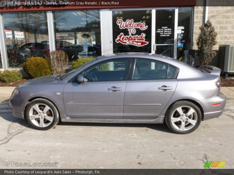Titanium Gray Metallic / Black/Red 2005 Mazda MAZDA3 s Sedan