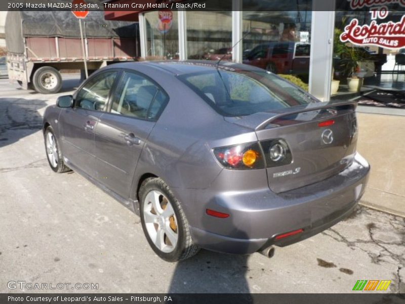 Titanium Gray Metallic / Black/Red 2005 Mazda MAZDA3 s Sedan